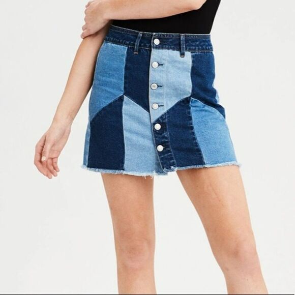 American Eagle Outfitters Hi-Rise Festival Mini Denim Skirt - Size 4 - Picture 1 of 12
